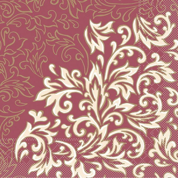 Tissue Serviette Delia in Bordeaux-Creme, 40x40 cm, 100 Stück - Mank