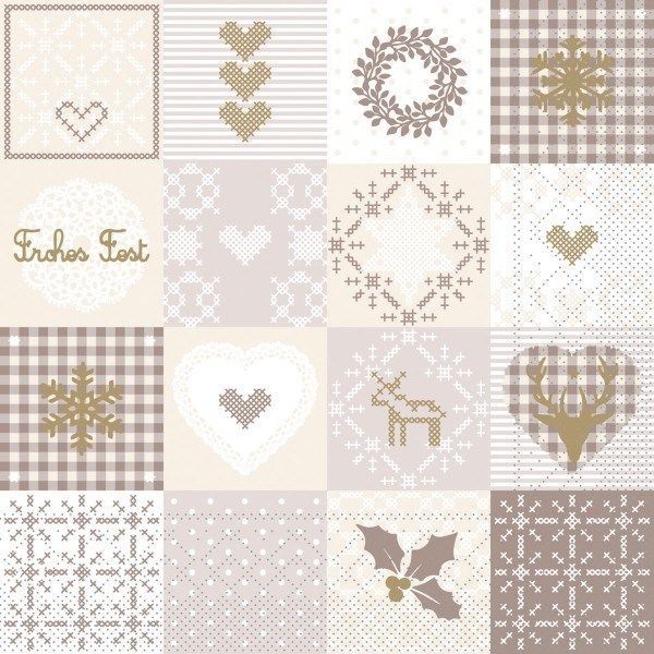 Tissue Serviette Pepe in Beige-Gold, 33 x 33 cm, 100 Stück - Mank