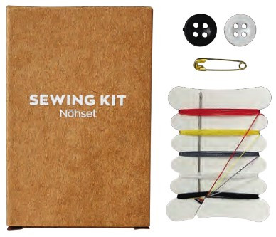 Sewing Kit Nähset, 5 Garnfarben, 2 Knöpfe, 1 Nadel, 1 Sicherheitsnadel, Braune-Serie, 500 Stück - Am