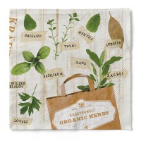 Tissue Serviette Kräuter/Herbs, 33 x 33 cm, 100 Stück Tissue Serviette Kräuter/Herbs, 33 x 33 cm, 100 Stück