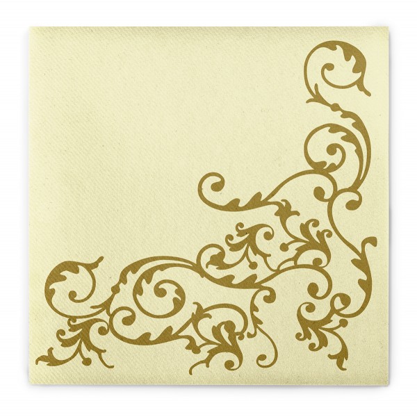 Airlaid Serviette Pomp in Gold-Creme, 40 x 40 cm, 50 Stück - Mank