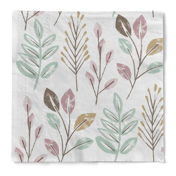 Tissue Serviette Cedrik in Salbei/Rosé, 33 x 33 cm, 3-lagig, 100 Stück - Mank
