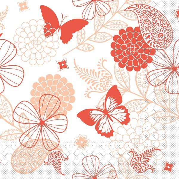 Tissue Serviette Natalie in Terrakotta-Aprikot, 33 x 33 cm, 100 Stück - Mank