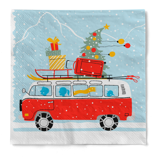 Serviette aus Tissue Winter Holidays 24 x 24 cm, 150 Stück - Mank