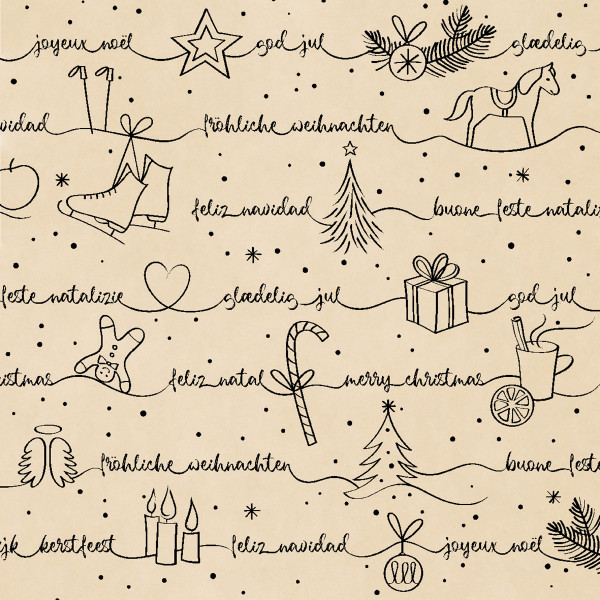 Serviette aus Tissue Ravin Schwarz-Natur, 24 x 24 cm, 150 Stück - Mank