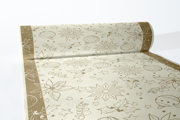 Airlaid Tischläufer Milan in Champagner-Gold, 40 cm x 24 m , 1 Stück - Mank