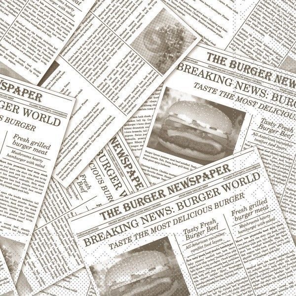 Tissue Serviette Newspaper in Grau 33 x 33 cm, 100 Stück - Mank