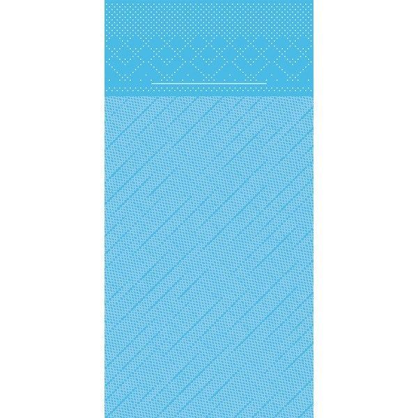 Tissue Deluxe Besteckservietten Aquablau, 40 x 40 cm, 100 Stück - Mank