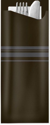 Pochetta Fit in Schwarz 85 x 190 mm, mit 2-lagiger Tissue-Serviette in Weiß - 1 Karton/350 Stück