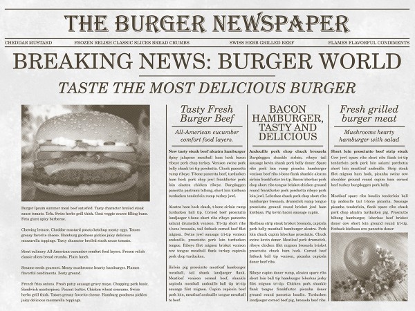 Papier Tischset Newspaper in Grau, 40 x 30 cm, 500 Stück - Mank