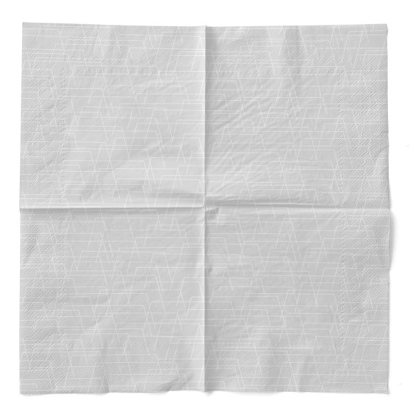 Tissue Serviette Tarik in Hellgrau, 33 x 33 cm, 100 Stück - Mank