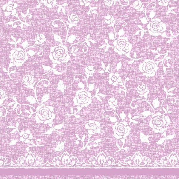 Airlaid Serviette Lace in Rosa, 40 x 40 cm, 50 Stück - Mank