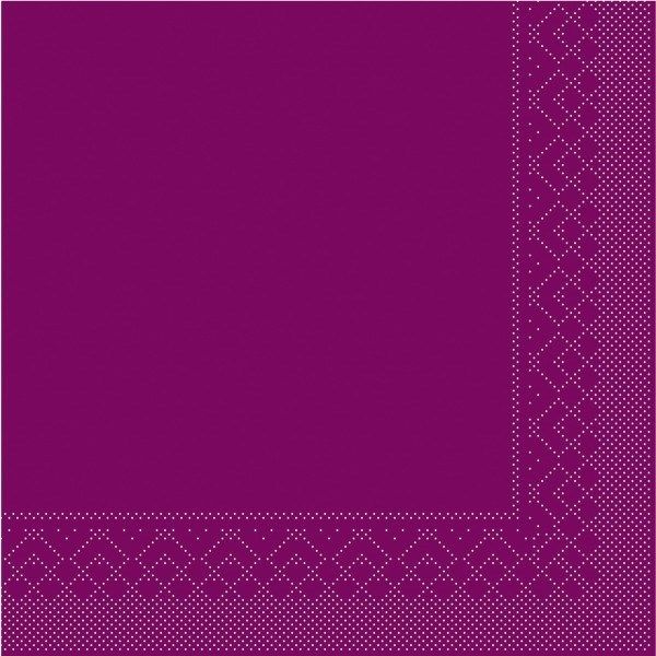 Tissue Serviette Aubergine, 33 x 33 cm, 100 Stück - Mank