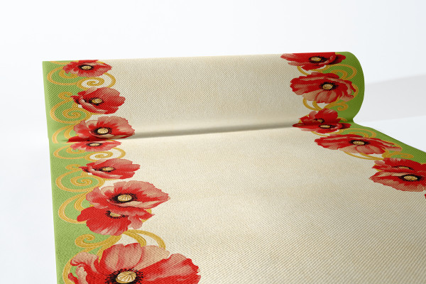 Airlaid Tischläufer Talvi (Mohnblume), 40 cm x 24 m , 1 Stück - Mank