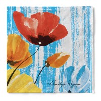 Tissue Serviette Ivonne in Blau, 33 x 33 cm, 100 Stück Tissue Serviette Ivonne in Blau, 33 x 33 cm, 100 Stück