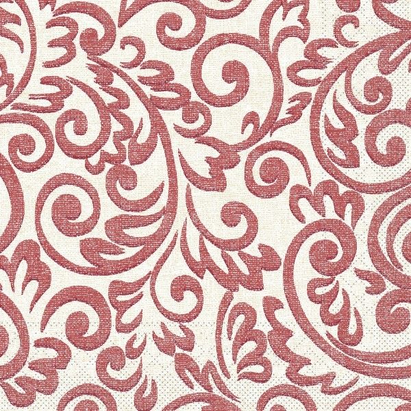 Tissue Serviette Bosse in Bordeaux, 40 x 40 cm, 100 Stück - Mank
