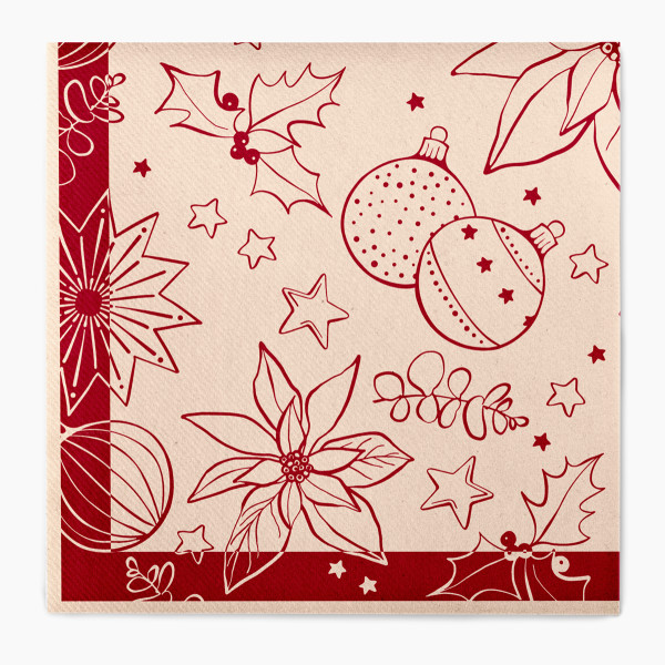 Airlaid Serviette Milan in Pebble Stone-Bordeaux, 40 x 40 cm, 50 Stück - Mank