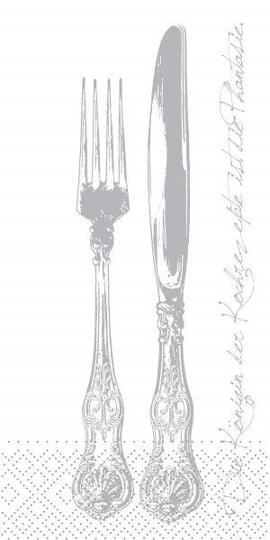 Tissue Serviette Heidelberg in Silber, 33 x 33 cm, 1/8 Falz, 100 Stück - Mank