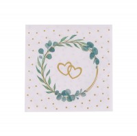 Airlaid Serviette Eukalyptus-Herz, 33 x 33 cm, 50 Stück - Mank Airlaid Serviette Eukalyptus-Herz, 33 x 33 cm, 50 Stück - Mank