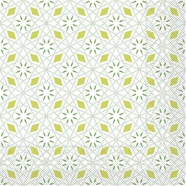 Tissue Serviette Mia in Apfelgrün, 33 x 33 cm, 100 Stück - Mank