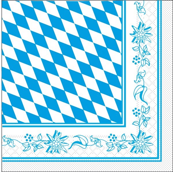 Tissue Serviette Bayern 33 x 33 cm, 100 Stück - Mank