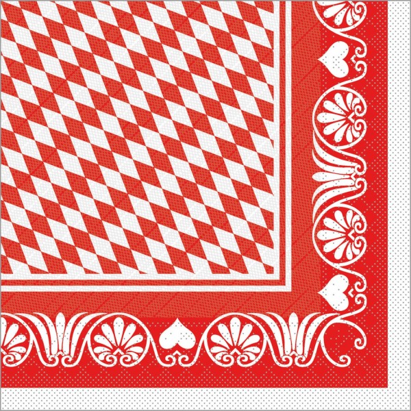 Tissue Deluxe Serviette Bavaria rot, 40 x 40 cm, 250 Stück - Mank