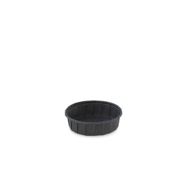 Soufflé Schälchen rund in Schwarz aus Papier (FSC®), Ø 60 x h 15mm (30ml), 200 Stück