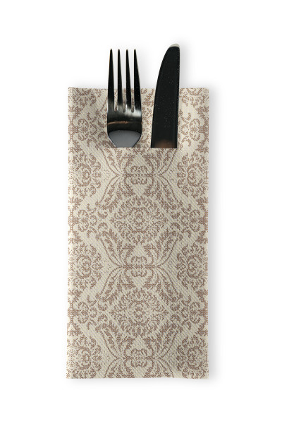 Airlaid Besteckservietten Kiyan in Braun, 40 x 40 cm, 75 Stück - Mank