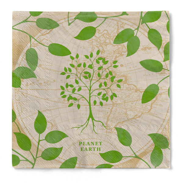 Tissue Serviette Opus Earth, 33 x 33 cm, 100 Stück - Mank