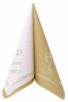 Airlaid Serviette Happy Years 70 Jahre in Gold, 40 x 40 cm, 50 Stück - APARTina Airlaid Serviette Happy Years 70 Jahre in Gold, 40 x 40 cm, 50 Stück - APARTina