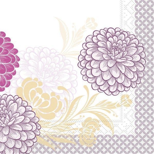 Tissue Serviette Clarissa in Violett, 40 x 40 cm, 100 Stück - Mank