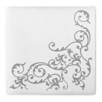 Airlaid Serviette Pomp in Silber-Weiss, 40 x 40 cm, 50 Stück - Mank Airlaid Serviette Pomp in Silber-Weiss, 40 x 40 cm, 50 Stück - Mank