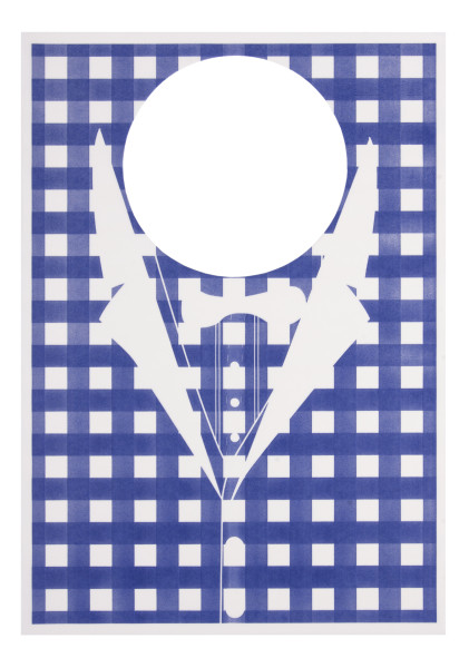 Lätzchen aus Vliesstoff Karo in Blau, 42 x 60 cm, 100 Stück - Mank