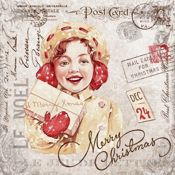 Airlaid Serviette X-mas Mail, 40x40 cm, 50 Stück - Mank