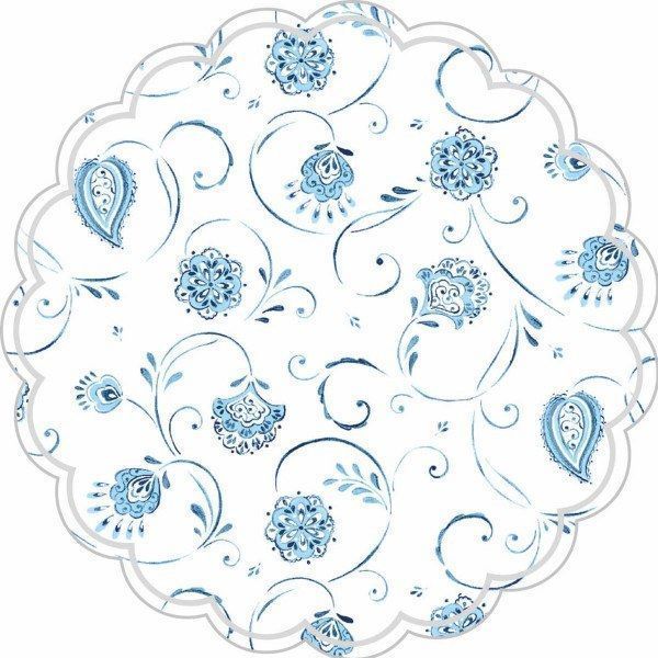 Deckchen Ellie in Blau, Tissue 9-lagig, Ø 90mm, 250 Stück - Mank