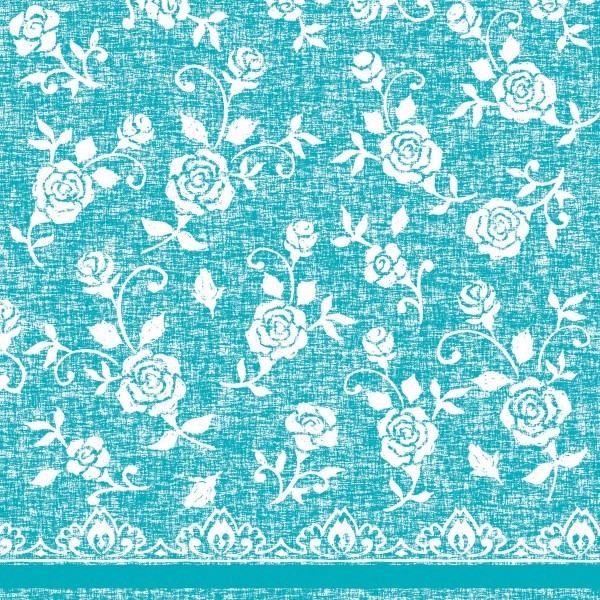 Airlaid Serviette Lace in Türkis, 40 x 40 cm, 50 Stück - Mank