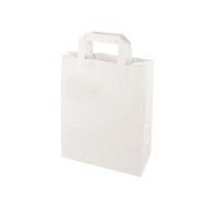 Tragetaschen, Papier 28 cm x 22 cm x 10 cm, Weiß mit Tragegriff - Papstar Tragetaschen, Papier 28 cm x 22 cm x 10 cm, Weiß mit Tragegriff - Papstar