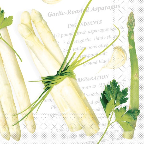 Tissue Serviette Asparagus, 40 x 40 cm, 100 Stück - Mank