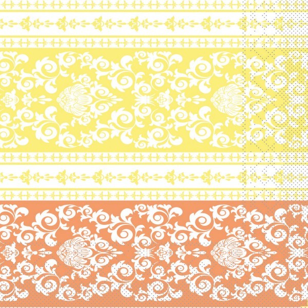 Tissue Serviette Pascal in Aprikot-Vanille, 33 x 33 cm, 100 Stück - Mank