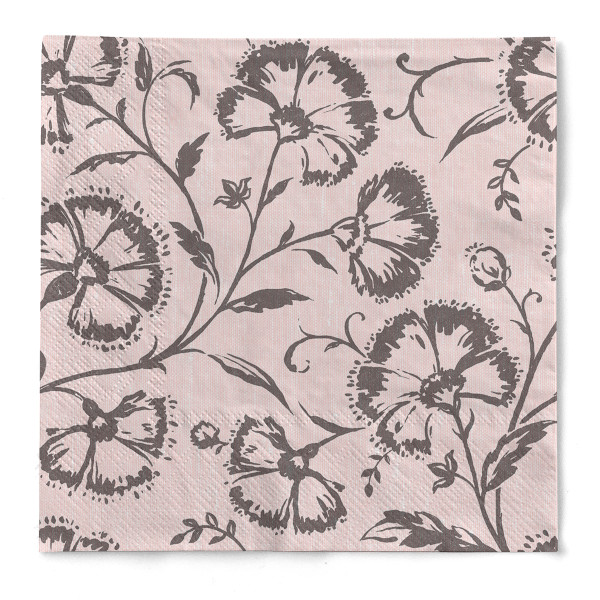 Tissue Serviette Ines in Rosé-Anthrazit, 40 x 40 cm, 3-lagig, 100 Stück - Mank