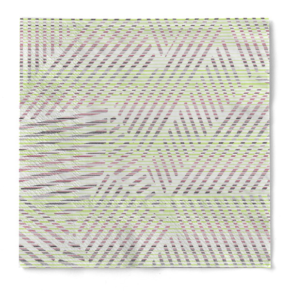 Tissue Serviette Femke in Hellgrün-Beere-Schwarz, 40 x 40 cm, 3-lagig, 100 Stück - Mank