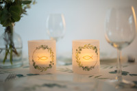 Windlicht Banderole für Kerzengläser Design Eukalyptus Fisch - 12 Stück Windlicht Banderole für Kerzengläser Design Eukalyptus Fisch - 12 Stück