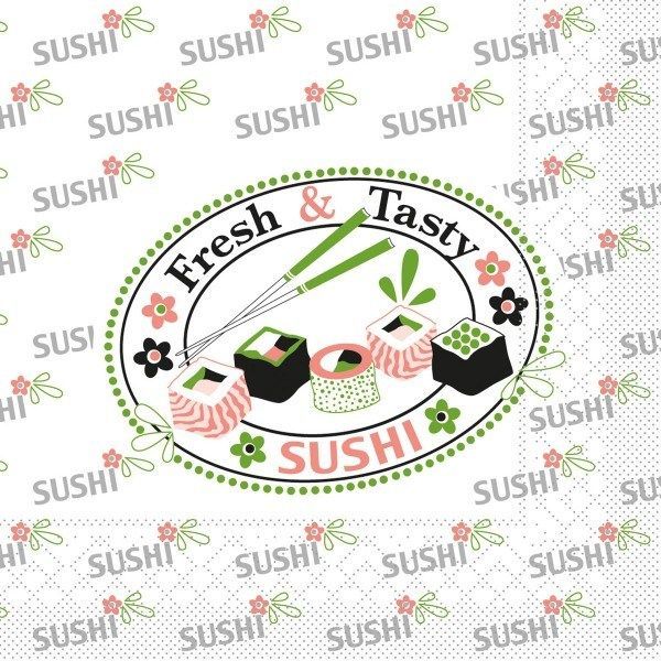 Tissue Serviette Sushi, 33 x 33 cm, 100 Stück - Mank