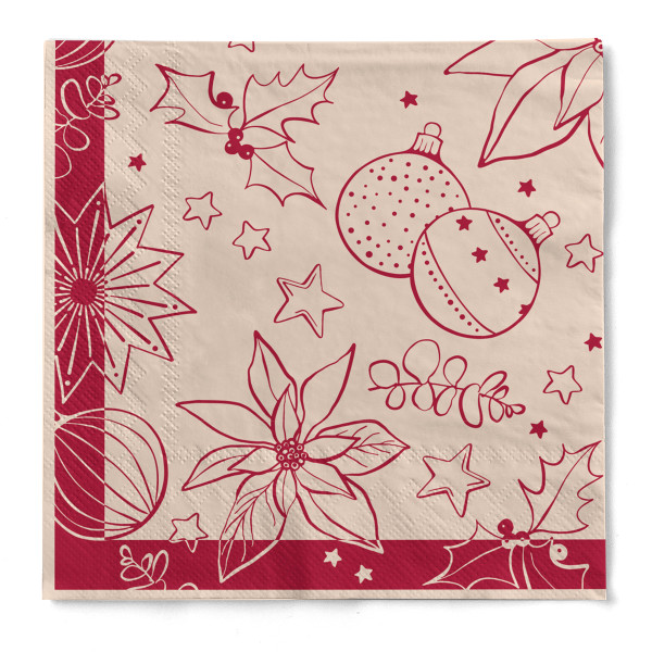 Tissue Serviette Milan in Recycled Tissue-Bordeaux, 40 x 40 cm, 3-lagig, 100 Stück - Mank