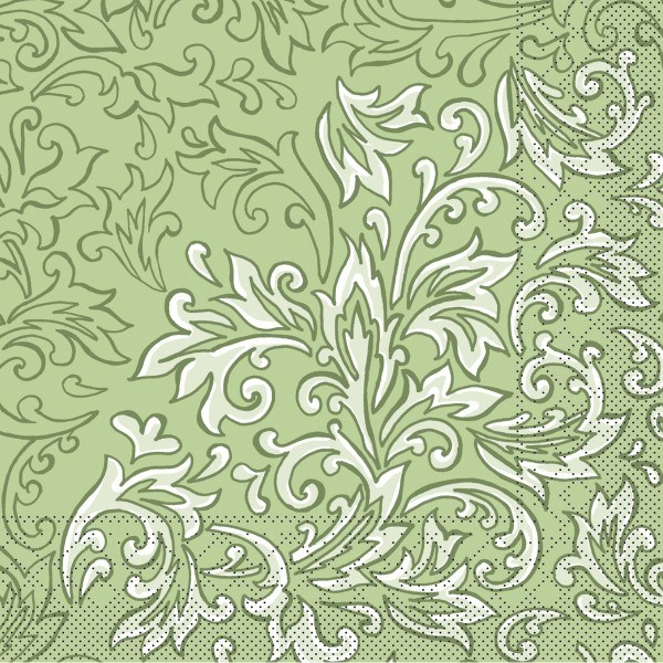 Tissue Serviette Delia in Grün, 40x40 cm, 100 Stück - Mank