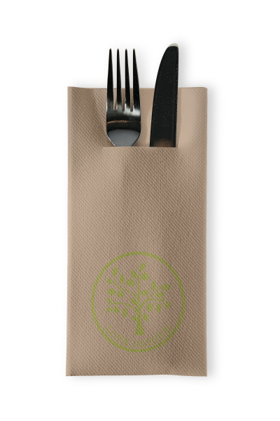 Airlaid Besteckservietten Love Nature in Beige Grey, 40 x 40 cm, 75 Stück - Mank