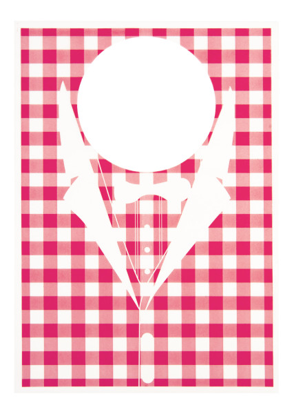 Lätzchen aus Vliesstoff Karo in Rot, 42 x 60 cm, 100 Stück - Mank