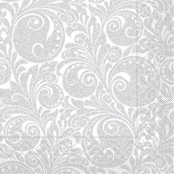 Tissue Serviette Jordan in Silber, 40 x 40 cm, 100 Stück - Mank