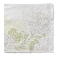 Tissue Serviette Clarissa in Grün, 33 x 33 cm, 3-lagig, 100 Stück - Mank Tissue Serviette Clarissa in Grün, 33 x 33 cm, 3-lagig, 100 Stück - Mank