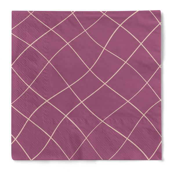 Recycled Tissue Serviette Louis Waves in Beere, 33 x 33 cm, 100 Stück - Mank